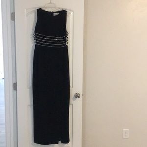 Black long dress with a slit
